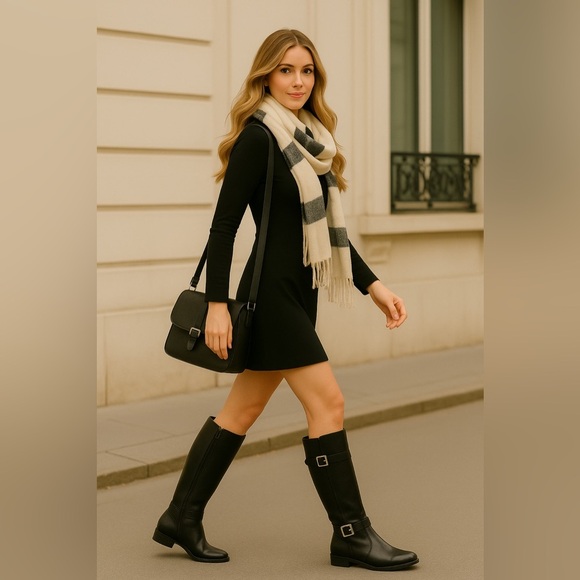 Baretraps Carmen Black Knee-High Boots | Size 6 | Vegan Leather | New With Box - Picture 2 of 13